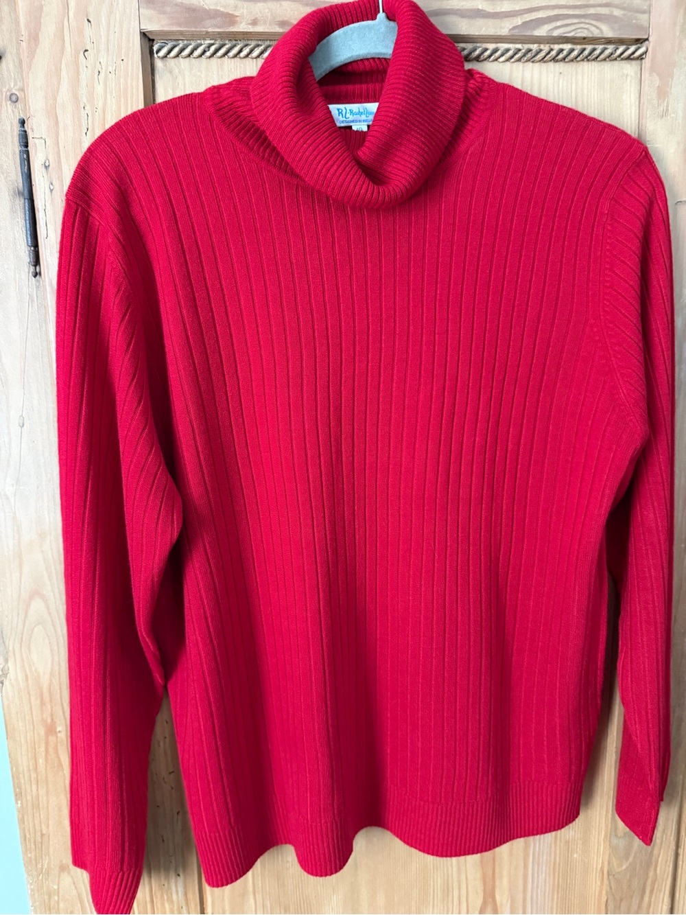 Ralph Lauren Red Ribbed Turtleneck Sweater
